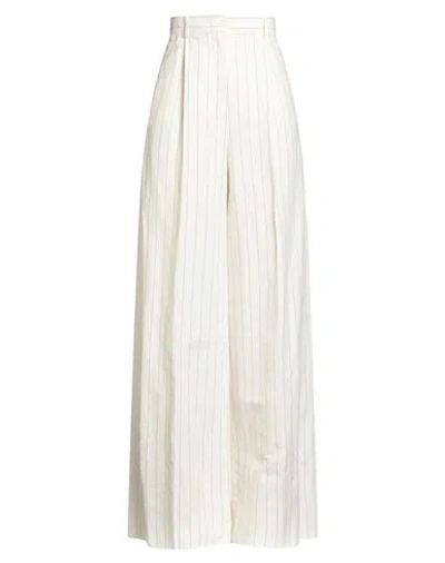MAX MARA MAX MARA WOMAN PANTS IVORY SIZE 12 LINEN, COTTON