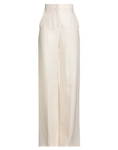 Max Mara Woman Pants Ivory Size 14 Linen In White