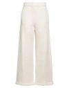 Max Mara Woman Pants Ivory Size L Cotton, Polyester In Neutral