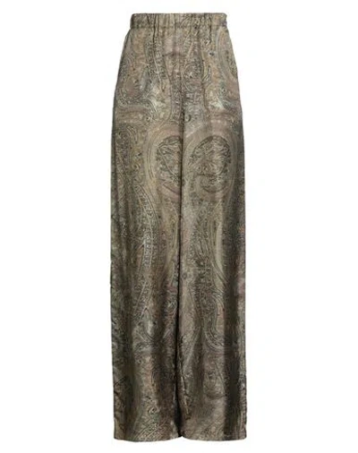 Max Mara Woman Pants Khaki Size 8 Silk In Gray