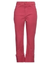 Max Mara Cropped Stretch-cotton Jeans In Magenta