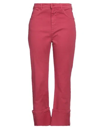 MAX MARA MAX MARA WOMAN JEANS MAGENTA SIZE 10 COTTON, ELASTANE