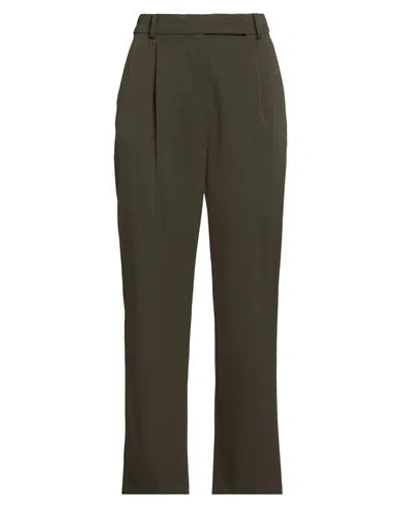 Max Mara Woman Pants Military Green Size 12 Virgin Wool, Elastane