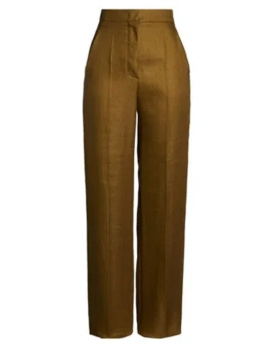 Max Mara Woman Pants Military Green Size 8 Linen
