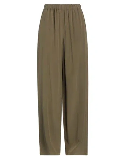 Max Mara Woman Pants Military Green Size 8 Silk In Green