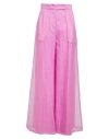 Max Mara Calibri Silk Organza Wide Pants In Pink
