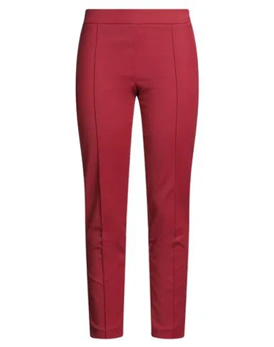 Max Mara Woman Pants Red Size 10 Cotton, Polyamide, Elastane In Burgundy