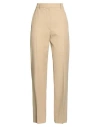 Max Mara Woman Pants Sand Size 14 Viscose, Cotton In Neutral
