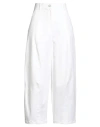 Max Mara High Waist Wide Leg Trousers With Pockets In White