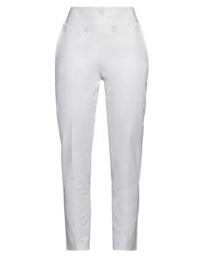 Max Mara Woman Pants White Size 4 Cotton, Elastane