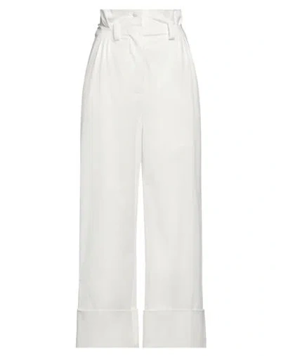 Max Mara Woman Pants White Size 8 Cotton, Elastane