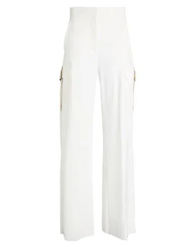 MAX MARA MAX MARA WOMAN PANTS WHITE SIZE 6 COTTON, ELASTANE, COW LEATHER
