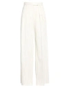 Max Mara Linen Blend Pinstripe Wide Pants In Animal Print