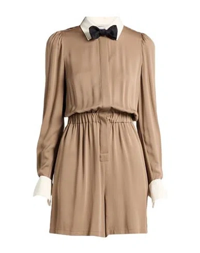 Max Mara Woman Playsuit Sand Size 8 Silk In Multi
