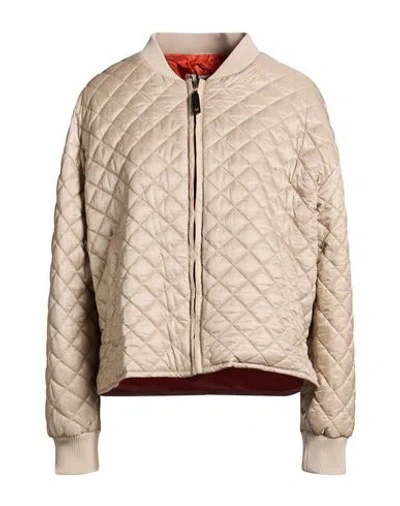 Max Mara Woman Puffer Beige Size 10 Polyester In Brown