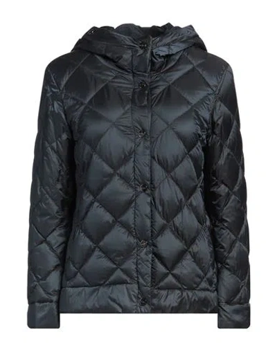 Max Mara Reversible Down Jacket In Water-resistant Canvas In Midnight Blue