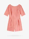 Max Mara Silk And Cotton Jumpsuit In Pink
