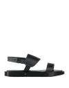 Max Mara 10mm Diana Leather Flat Sandals In Black