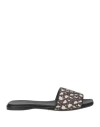 Max Mara Logo-print Sandals In Black