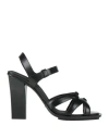 Max Mara Minimal Square Heel Sandals In Black