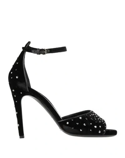 Max Mara Woman Sandals Black Size 8 Textile Fibers