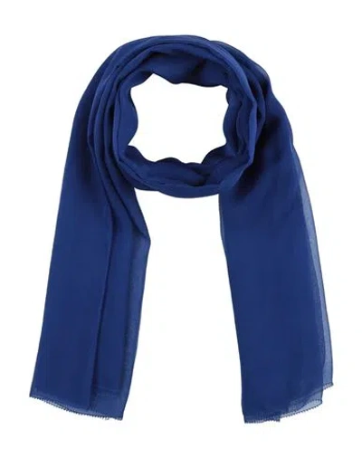 Max Mara Woman Scarf Blue Size - Silk