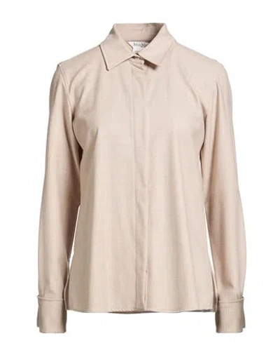 Max Mara Woman Shirt Beige Size 6 Cashmere, Elastane In Neutral