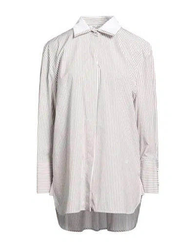 Max Mara Woman Shirt Beige Size 6 Cotton, Elastane In Gray