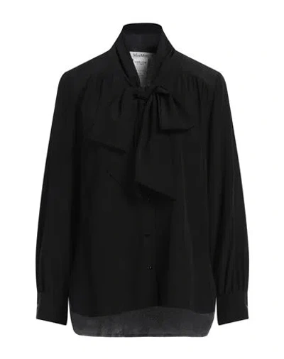 Max Mara Woman Shirt Black Size 10 Silk