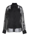 Max Mara Woman Shirt Black Size 10 Silk, Viscose, Cotton In Black
