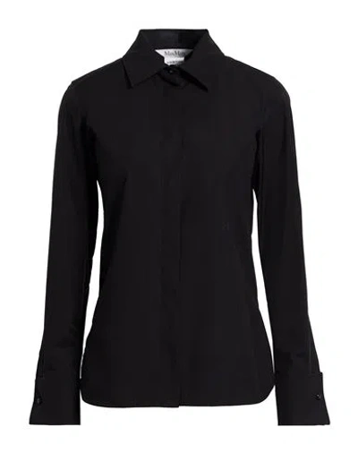 Max Mara Woman Shirt Black Size 12 Cotton, Elastane