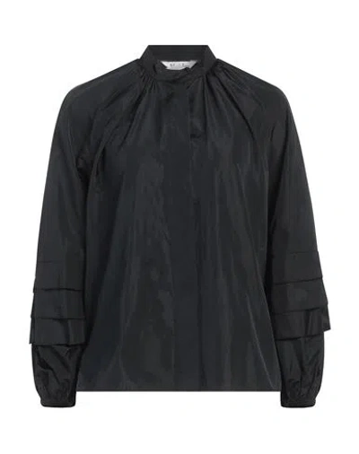 Max Mara Woman Shirt Black Size 12 Polyester, Silk