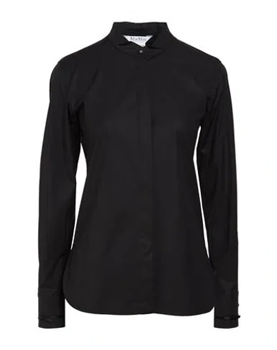 Max Mara Woman Shirt Black Size 14 Cotton, Elastane