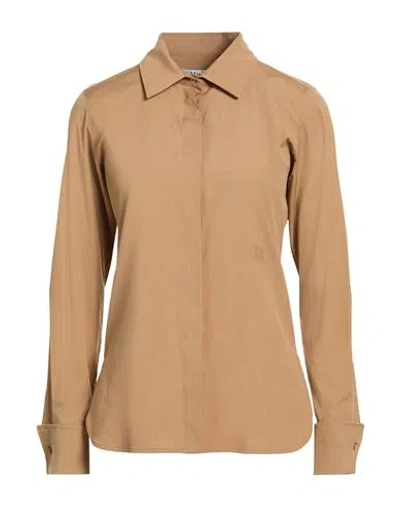 Max Mara Woman Shirt Camel Size 8 Cotton, Elastane In Brown