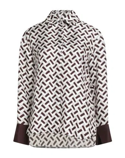 Max Mara Woman Shirt Chocolate Brown Size 4 Silk