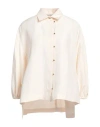 Max Mara Woman Shirt Cream Size 8 Linen, Silk In White