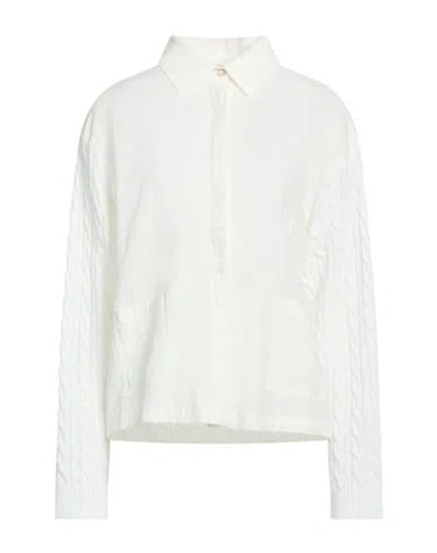 Max Mara Woman Shirt Cream Size M Linen In White