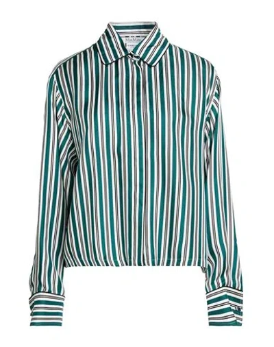 Max Mara Woman Shirt Deep Teal Size 10 Silk In Green