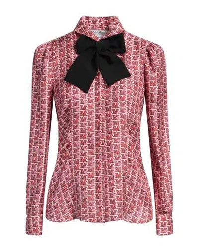 Max Mara Woman Shirt Fuchsia Size 6 Silk In Pink