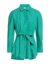 Max Mara Woman Shirt Green Size 14 Cotton