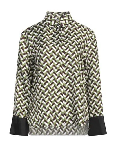 Max Mara Woman Shirt Green Size 6 Silk