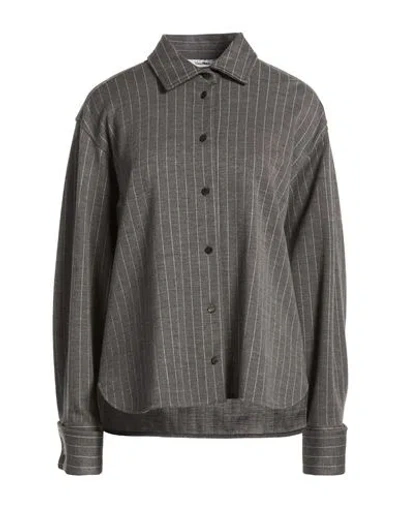 Max Mara Woman Shirt Grey Size 8 Virgin Wool, Viscose In Green