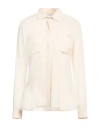 Max Mara Woman Shirt Ivory Size 10 Silk In White