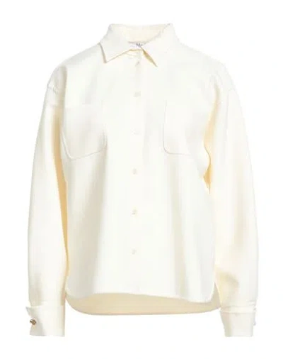 Max Mara Woman Shirt Ivory Size 10 Virgin Wool, Elastane In White