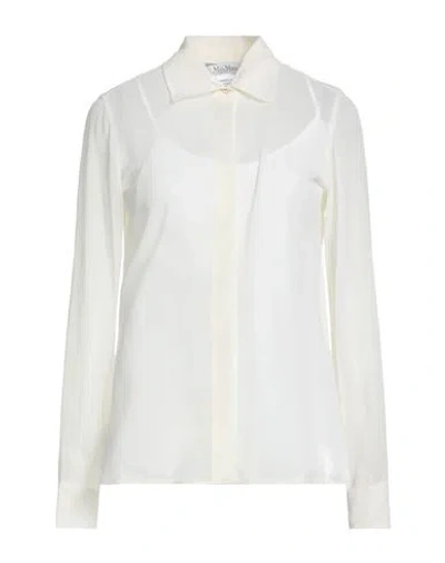 Max Mara Woman Shirt Ivory Size 14 Silk In White