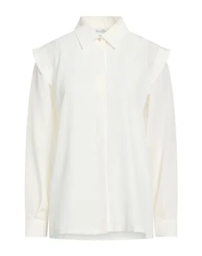Max Mara Woman Shirt Ivory Size 8 Silk In White