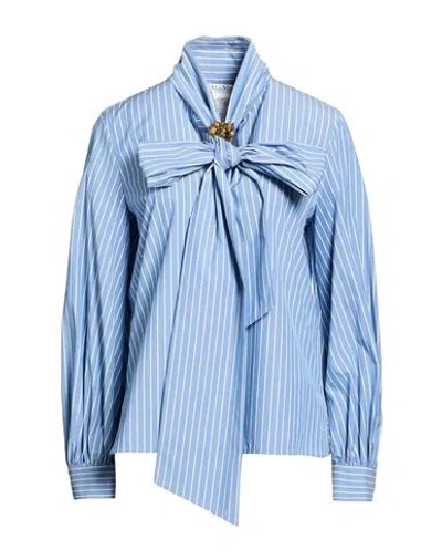 Max Mara Woman Shirt Light Blue Size 8 Cotton, Elastane