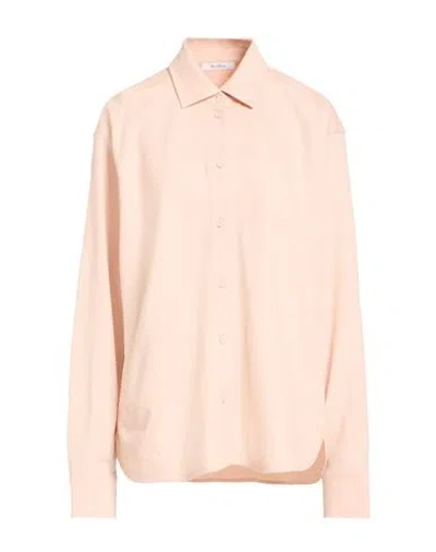 Max Mara Woman Shirt Light Pink Size 14 Virgin Wool