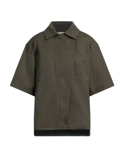 MAX MARA MAX MARA SFILATA WOMAN SHIRT MILITARY GREEN SIZE 10 COTTON