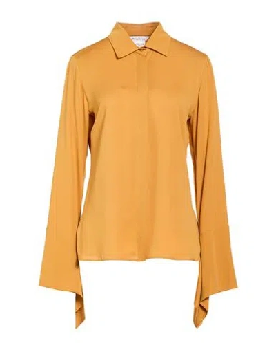 Max Mara Woman Shirt Mustard Size 8 Silk In Yellow